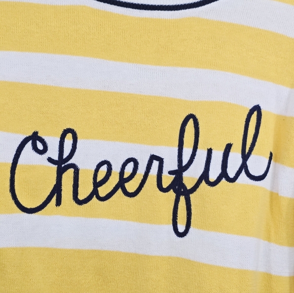 Time and Tru Yellow and White Cheerful Knit Sweater - Picture 5 of 8